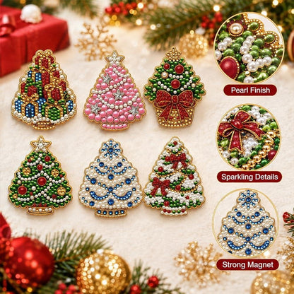 🔥 Hot Sale 🎄✨ DIY Christmas Pearl & Diamond Painting Fridge Magnet Kit – Sparkling Holiday Craft Fun 🧲