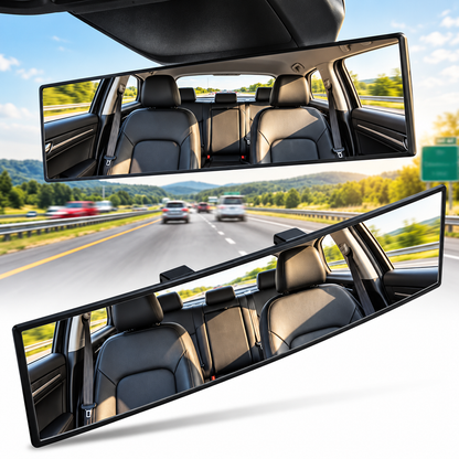 🚗 Clip-On Panoramic Rearview Mirror – Wider View, Tool-Free Installation ✨