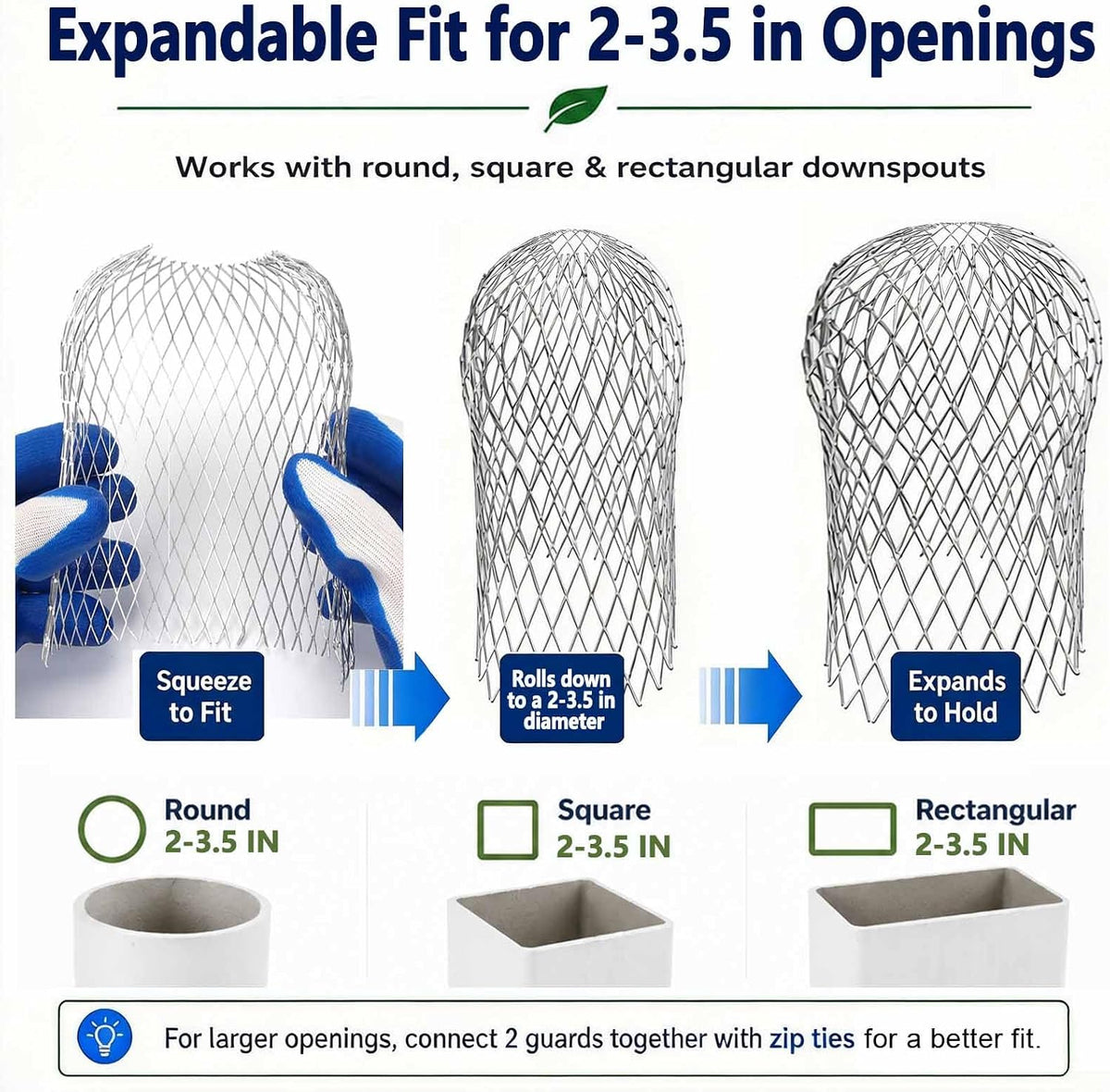🍂 Aluminum Gutter Guard Filter – Anti-Clog Downspout Leaf & Debris Catcher