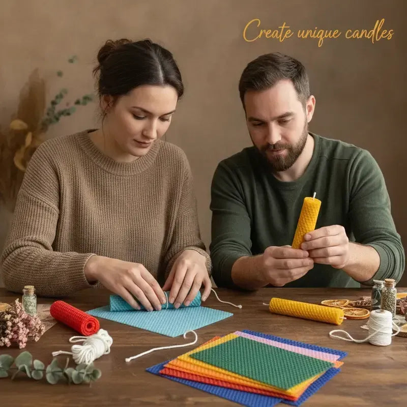 🔥HOT SALE🔥📢🕯️ DIY Beeswax Candle Making Kit (12-Piece Set) – Create Your Own Cozy Glow!