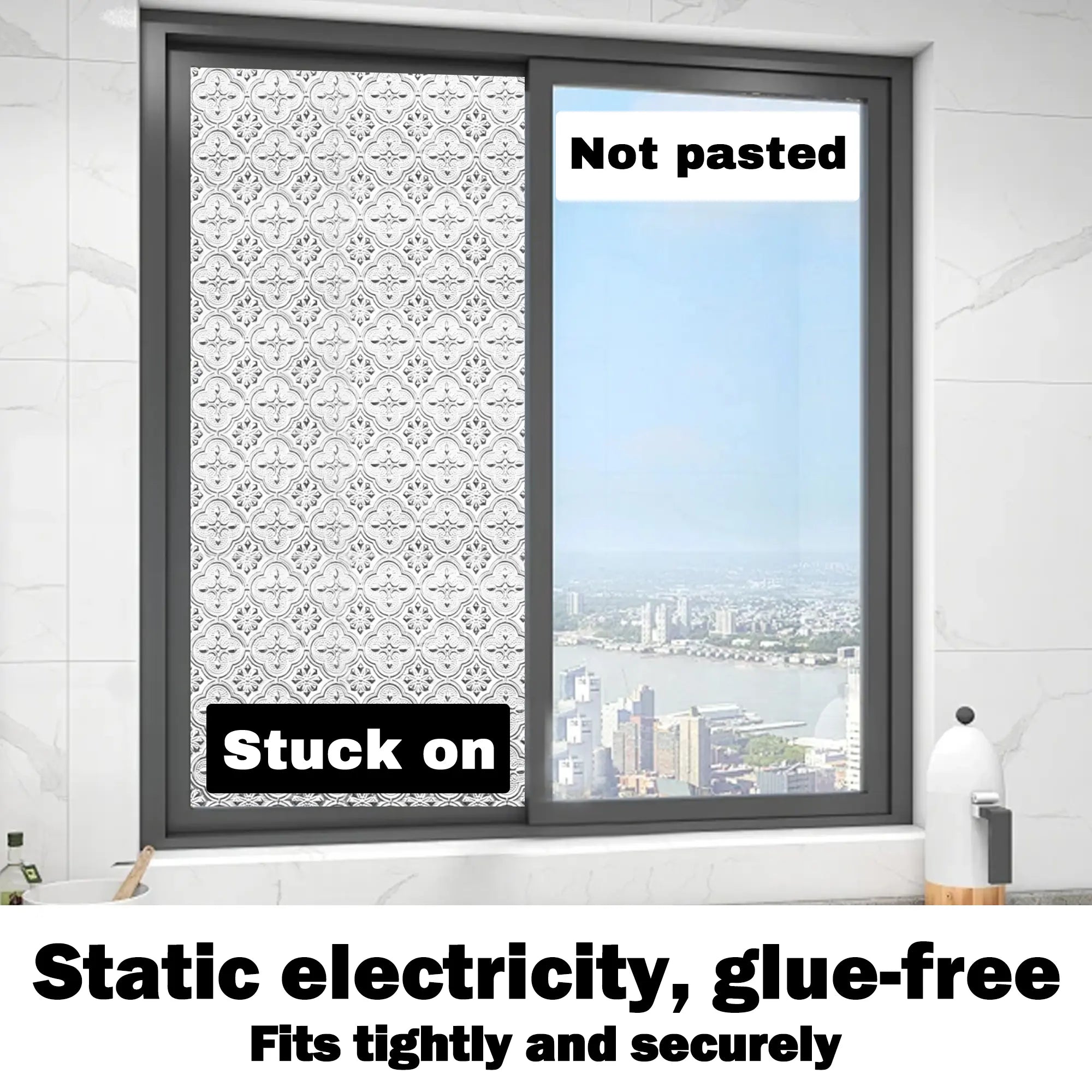 🪟Window Privacy Film – No Glue, No Tools, No Commitment!