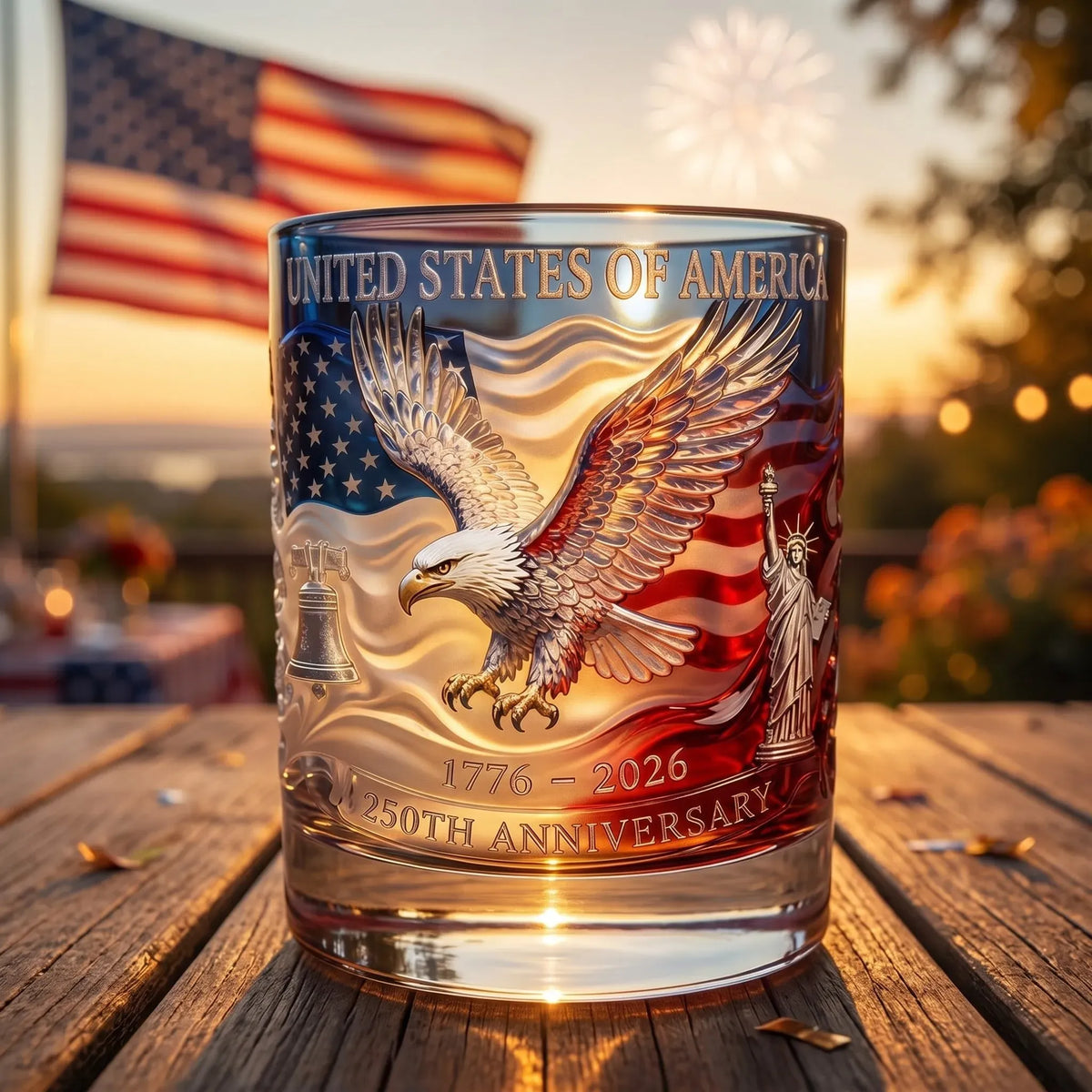 🇺🇸 USA 250th Anniversary Commemorative Glass – 1776–2026 Limited Edition ✨