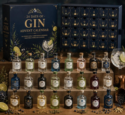 50% OFF | 🍸 2026 Days of Gin Blind Box – 24-Day Festive Countdown, Gin Collectible Miniatures 🎄 Christmas