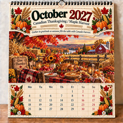 🔥LAST DAY 33% OFF - 🇨🇦🍁 2027 Canada 160th Anniversary Wall Calendar 🍁🇨🇦