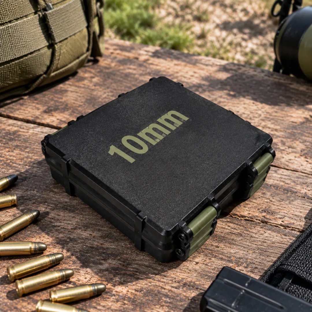 🎯 100-Round Ammo Storage Box | Waterproof Hard Shell • Caliber-Specific Slots • Dual Latches