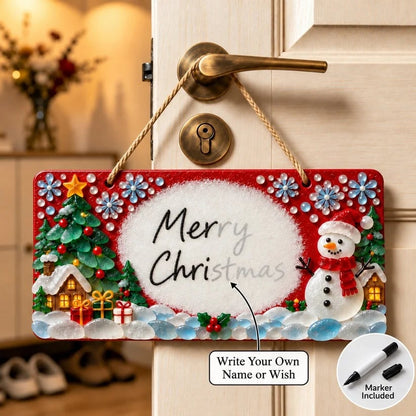 🎄✨ DIY Sea Glass Christmas Hanging Sign Kit – 8 Festive Designs & Personalized Holiday Decor ✍️