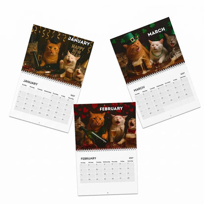 😹🍻 Drunk Cats 2027 Wall Calendar – 12 Months of Cat Chaos, Sass & Bad Decisions 📅🐱