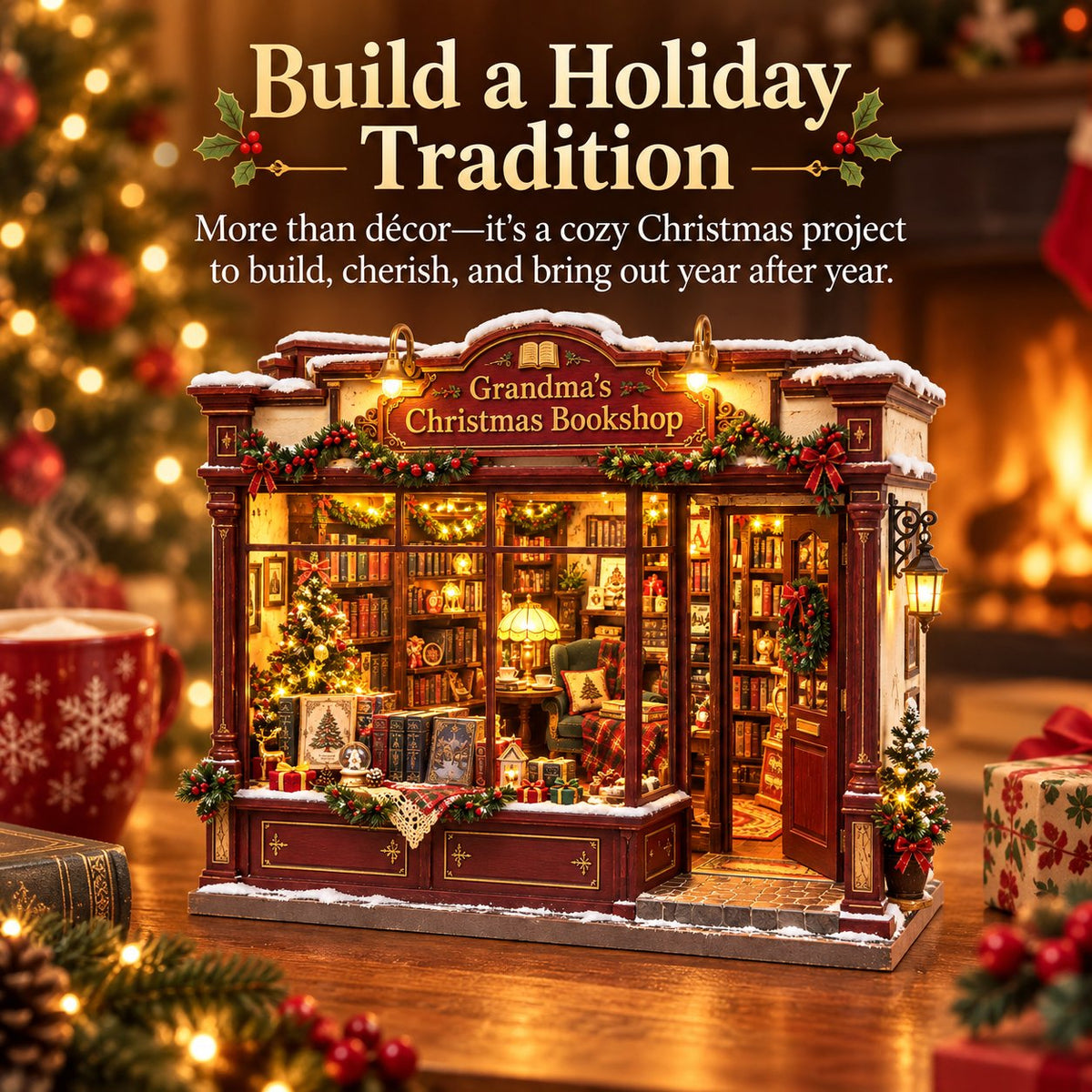 🎄 Build Your Own Grandma’s Christmas Bookshop Nook ✨