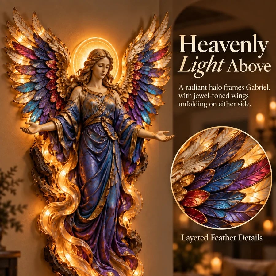 ✨✝️ Heavenly Radiance™ Lighted Angel Wall Sculpture