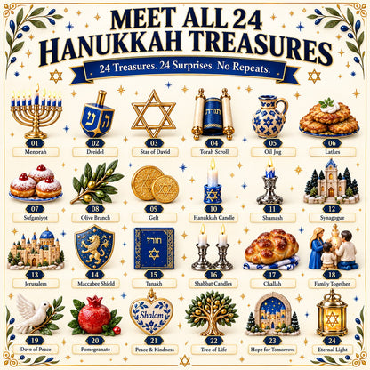 24 Treasures of Hanukkah – Traditions, Symbols & Light Countdown Calendar