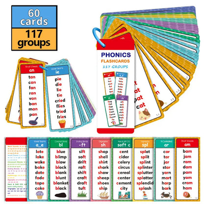 🌟 Phonics Flash Cards – 117 Sound Families & 900+ Rhyming Words for Early Reading