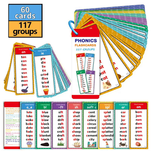 🌟 Phonics Flash Cards – 117 Sound Families & 900+ Rhyming Words for Early Reading