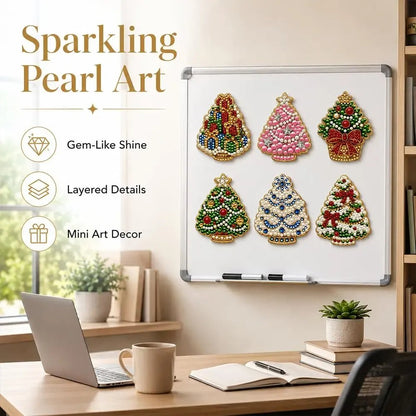 🔥 Hot Sale 🎄✨ DIY Christmas Pearl & Diamond Painting Fridge Magnet Kit – Sparkling Holiday Craft Fun 🧲