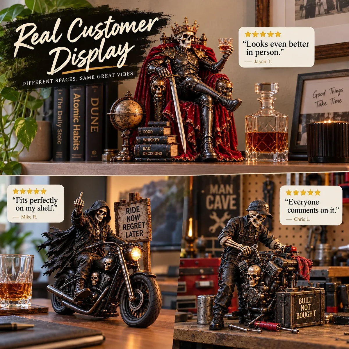 💀🔥 Bad to the Bone – 6 Funny Skeleton Collectibles | Unique Gifts for Men & Man Cave Decor 🎁