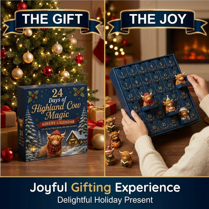 🐮 24-Day Highland Cow Advent Calendar – 24 Surprise Acrylic Ornaments