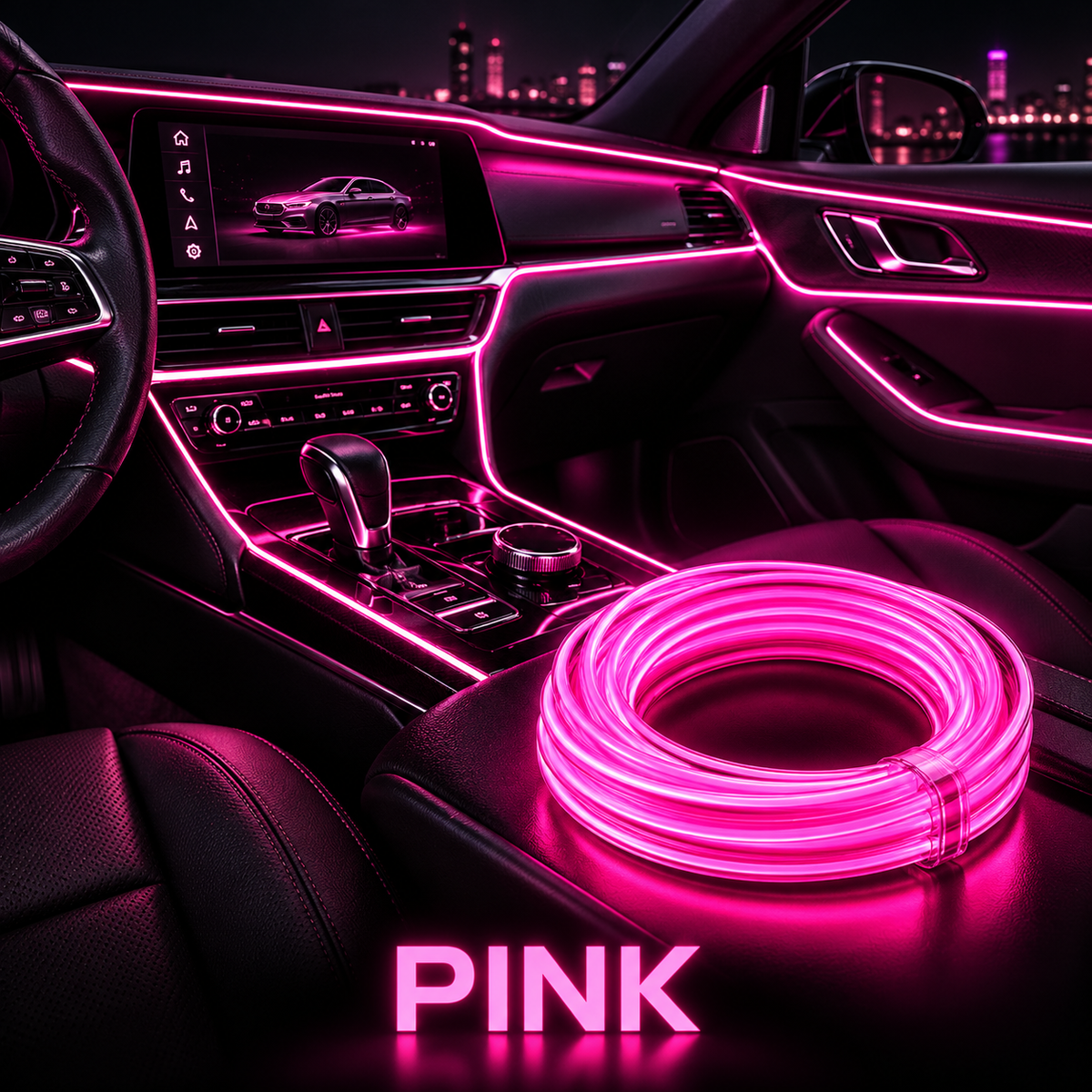🚗✨ Car Interior LED Strip Lights – Ultra-Slim Ambient Lighting in 9 Colors