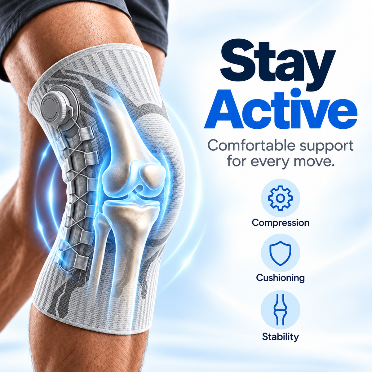🦵 Adjustable Knee Support Brace – Customizable Fit for Everyday Comfort ✨