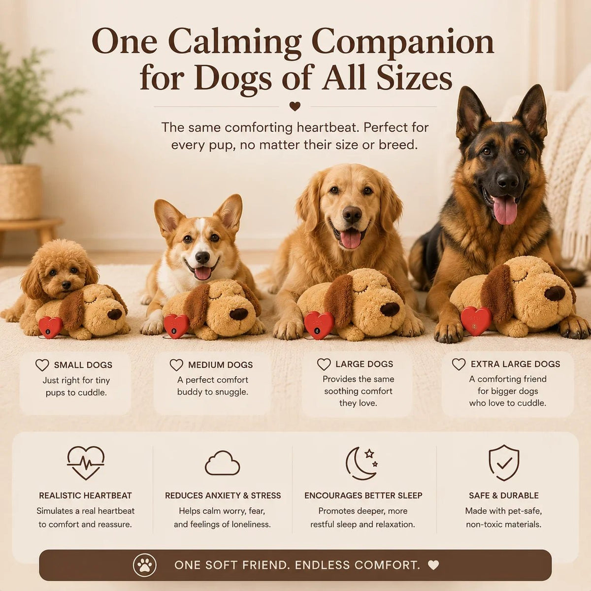 Real Heartbeat Plush Toy For Cats & Dogs