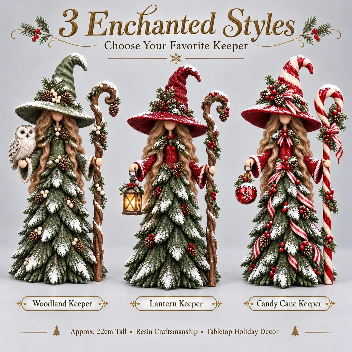 🎄Whimsical Christmas Witch Resin Figurines – Festive Holiday Collectible Decor🧙‍♀️