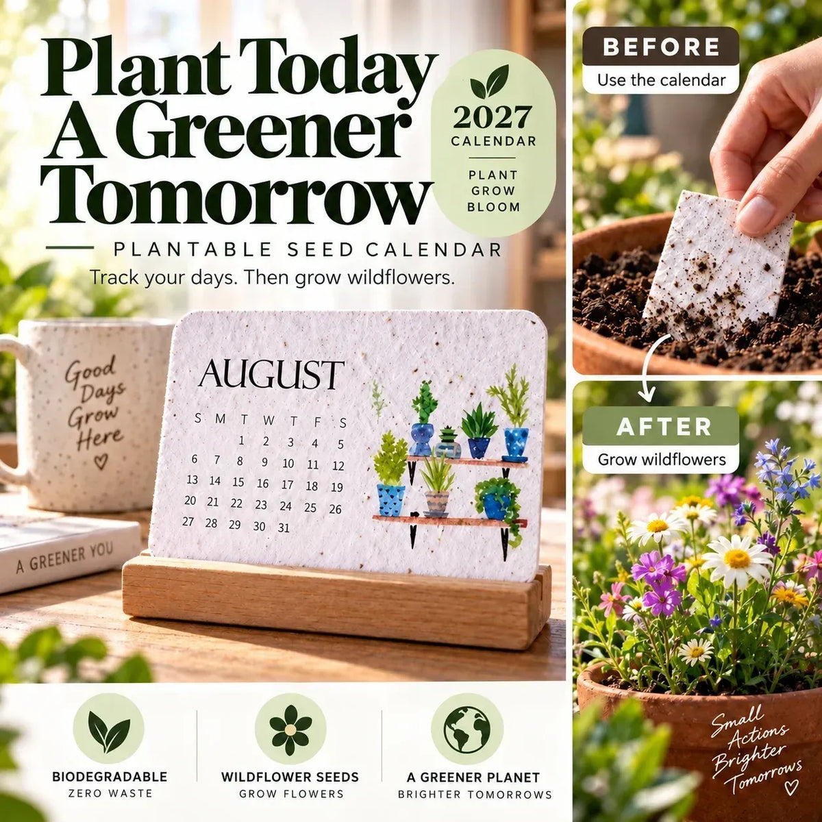 ✨⏳ Last Day Promotion🌱Eco-Friendly Plantable ''Timeless'' Seed Calendar 2027