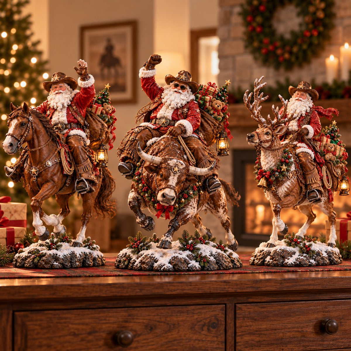 🤠🎄 Home for Christmas Cowboy Santa – Rustic Western Holiday Memory Keepsake 🐎