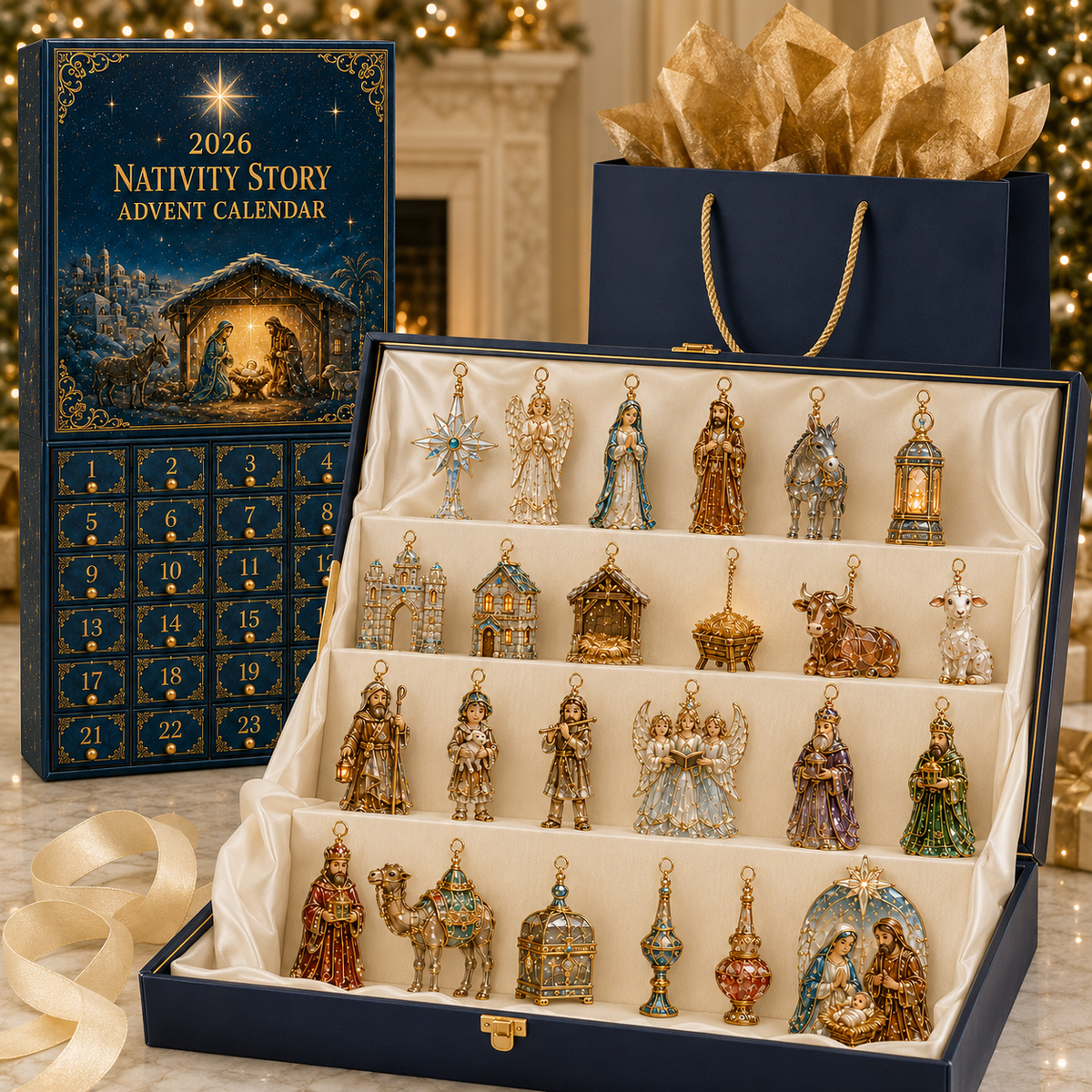🎄 TODAY ONLY: 50% OFF! 🎁 2026 Nativity Story Advent Calendar – 24-Day Christmas Countdown Ornament Set ✨