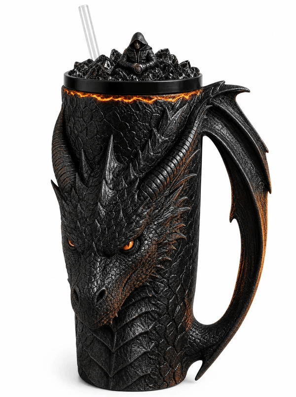 🐉 Unleash the Mythic Flame:Dragon‑Scale Insulated Tumbler | Fantasy Collectible Drink Cup For Hot & Cold Drinks