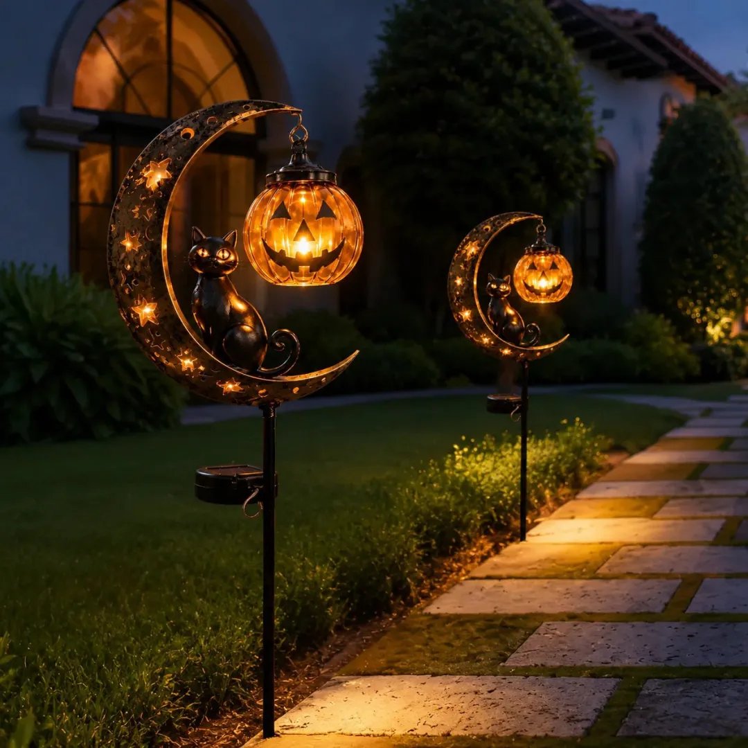 🎃Halloween Early Bird Special Sale 49% OFF-Pumpkin Moon Garden Stake Light