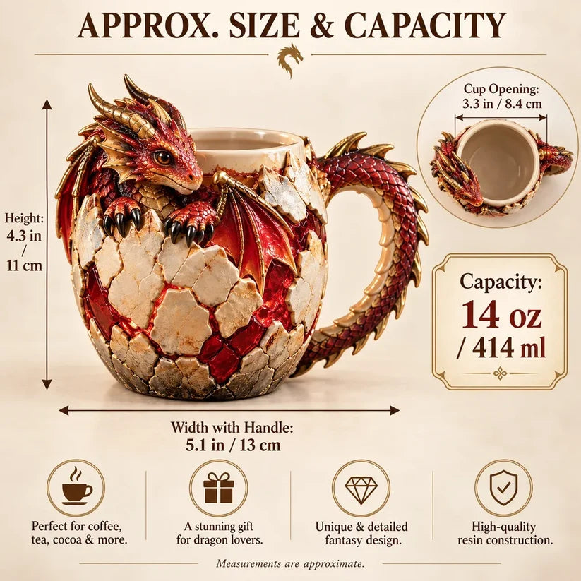 ⏳ Last Day 48% OFF – 🐉 Dragonbound Realms™ Sculpted Dragon Mug Collection | 6 Fantasy Realm Designs with Raised 3D Dragon Details ☕