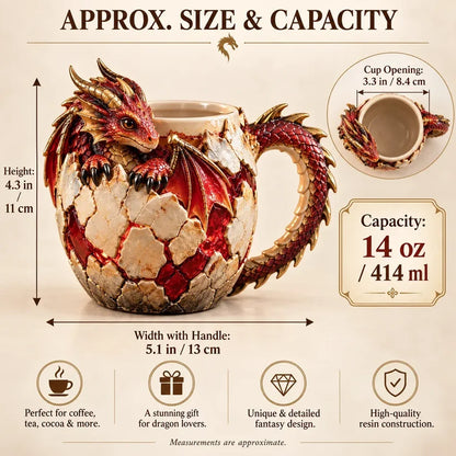 ⏳ Last Day 48% OFF – 🐉 Dragonbound Realms™ Sculpted Dragon Mug Collection | 6 Fantasy Realm Designs with Raised 3D Dragon Details ☕