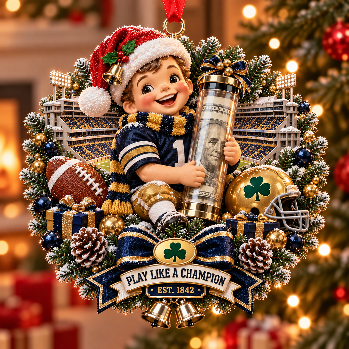 🏈🎄 College Football Money Surprise Ornament