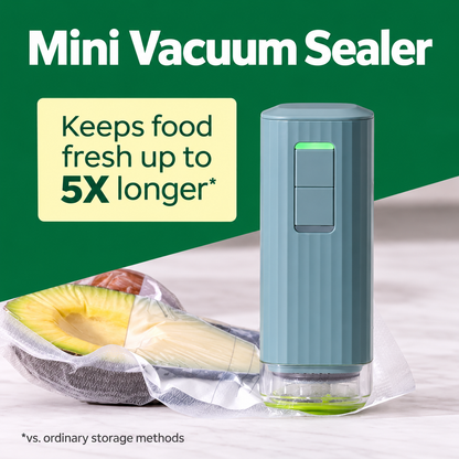🥩🥗 Mini Handheld Vacuum Sealer – Cordless Food Storage System with Marinate Mode & Charging Dock 🔋