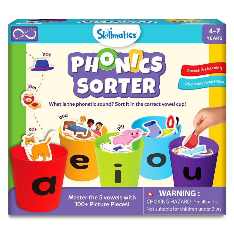 📚 Phonics Vowel Sorting Game – 100+ Picture Pieces for Ages 4–7