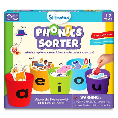 📚 Phonics Vowel Sorting Game – 100+ Picture Pieces for Ages 4–7