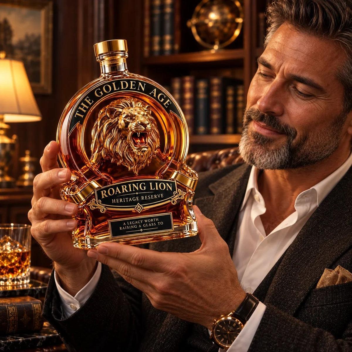 🦁 Channel Untamed Majesty: Roaring Lion Heritage Decanter