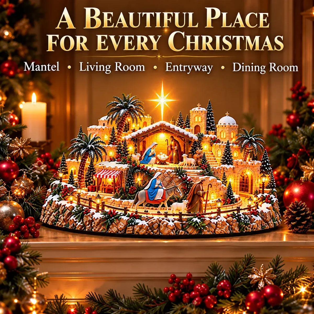 ✨Last Day 49% OFF🌟🎄'Journey of the Star of Bethlehem™' Illuminated Village