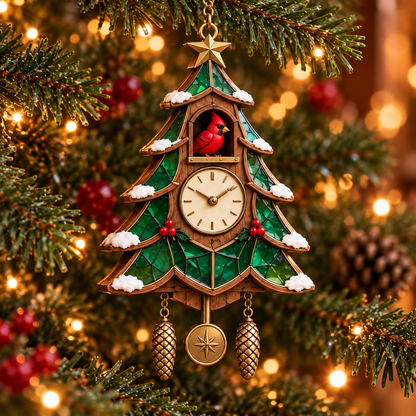 🕰️ 2026 Christmas Cuckoo Clock Ornaments – Set of 6 Vintage Holiday Keepsakes