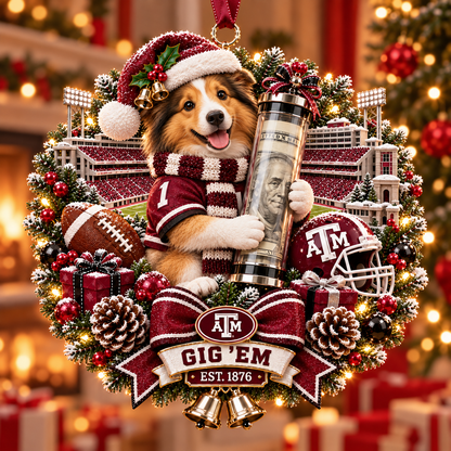 🏈🎄 College Football Money Surprise Ornament