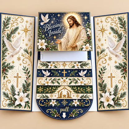 🎄 50% OFF – 4PCS Waterfall Christmas Gift Card Booklet | Fun Pull-Out Surprise 🎁✨