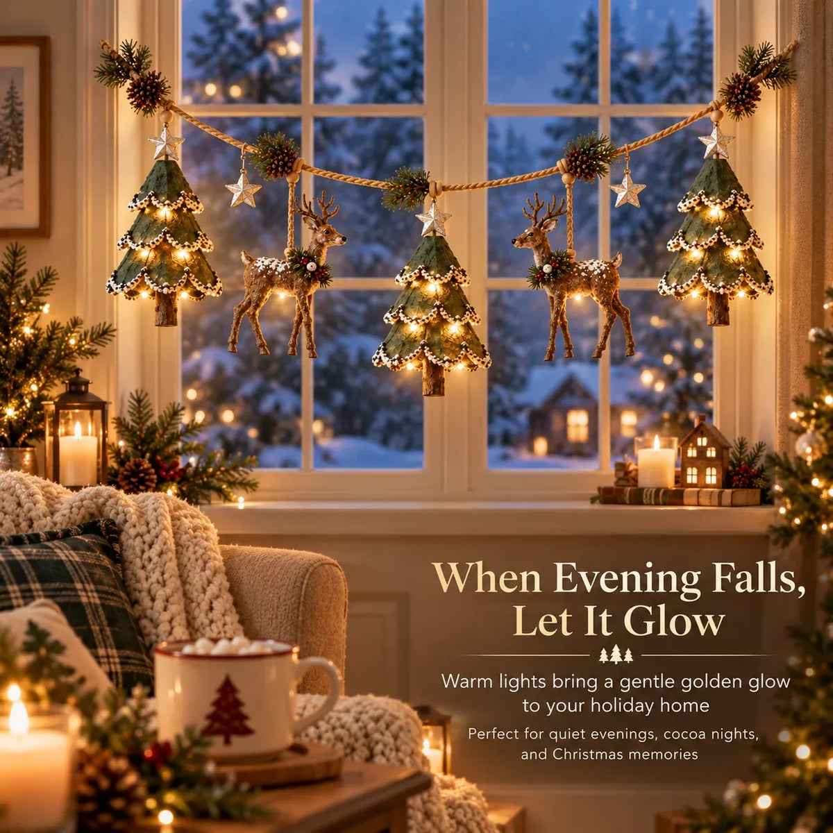 ⏰ LAST DAY 50% OFF - 🦌 Lighted Woodland Christmas Garland