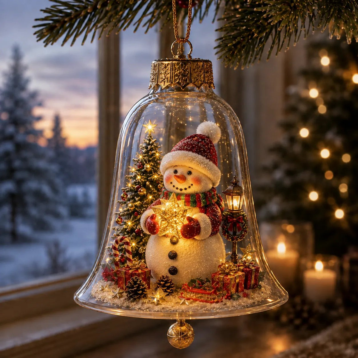 ✨🎄 Beleuchteter Weihnachtsschmuck – Leuchtende Mini-Weihnachtsszene