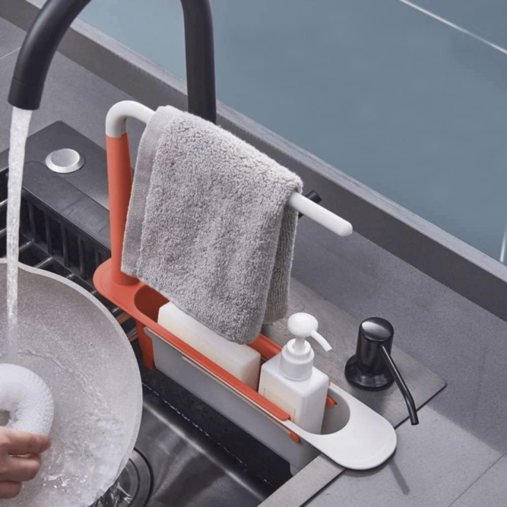🔥 50% OFF Today! Telescopic Sink Storage Rack — Organize Your Sink in Seconds ✨