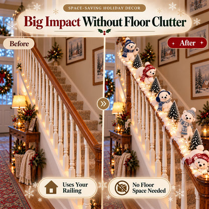 🐻‍❄️ Polar Bear Snowy Staircase Lighted Railing Décor