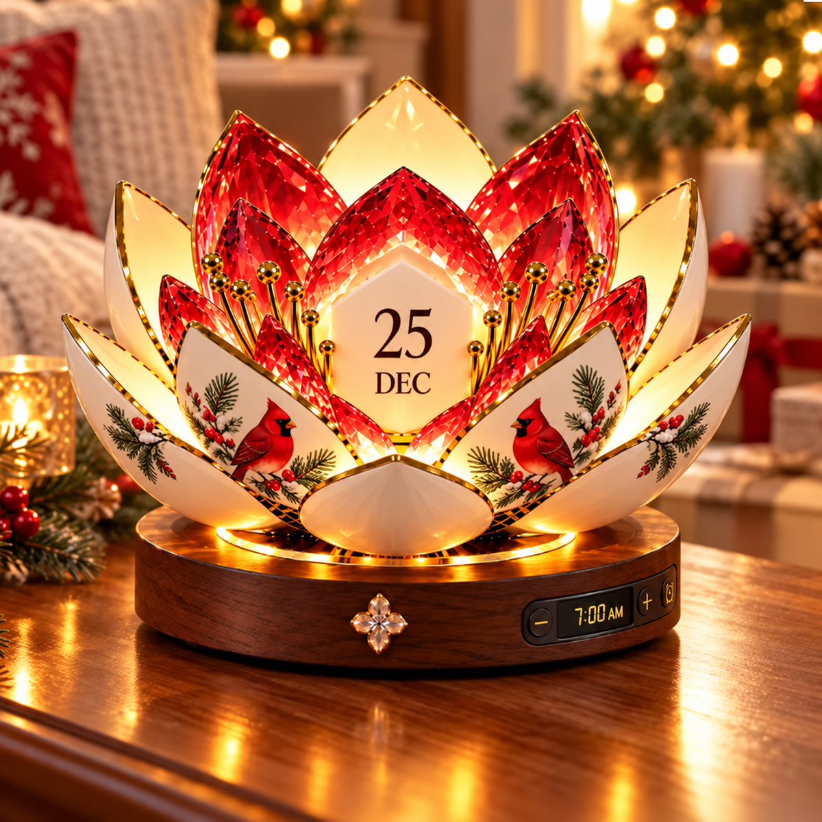 🎁 Automatic Blooming Perpetual Calendar – Crystal-Style Flower Night Light & Home Decor
