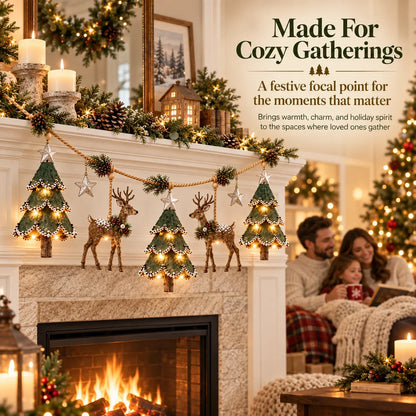 ⏰ LAST DAY 50% OFF - 🦌 Lighted Woodland Christmas Garland
