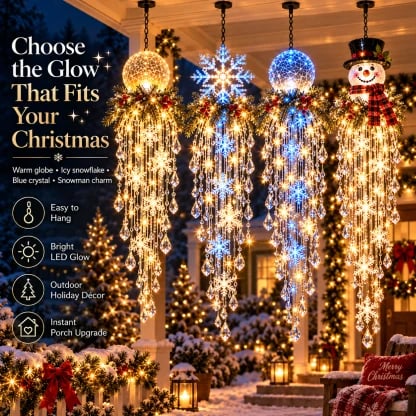 ❄️Crystal Cascade Christmas Snowflake LED Hanging Light✨