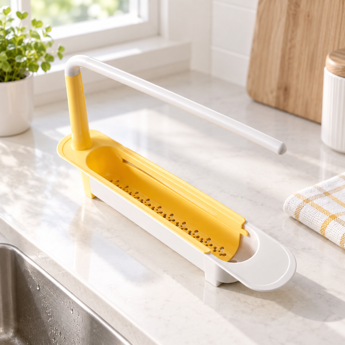 🔥 50% OFF Today! Telescopic Sink Storage Rack — Organize Your Sink in Seconds ✨