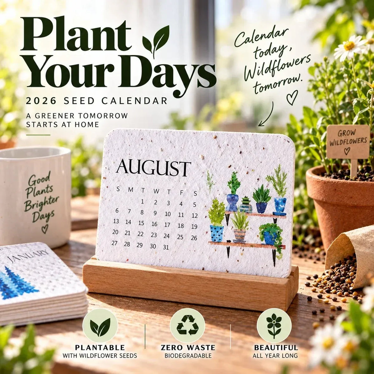 ✨⏳ Last Day Promotion🌱Eco-Friendly Plantable ''Timeless'' Seed Calendar 2027