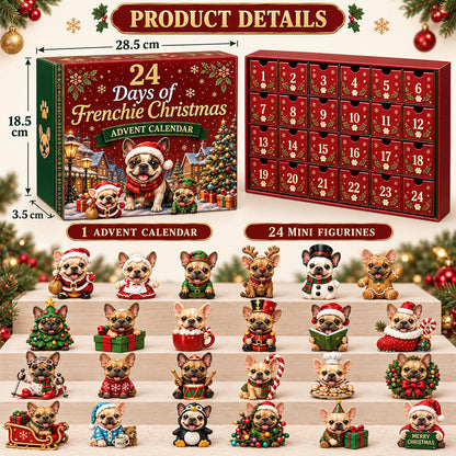 🐾 French Bulldog Christmas Countdown Calendar Acrylic 2D Flat Material Blind Box