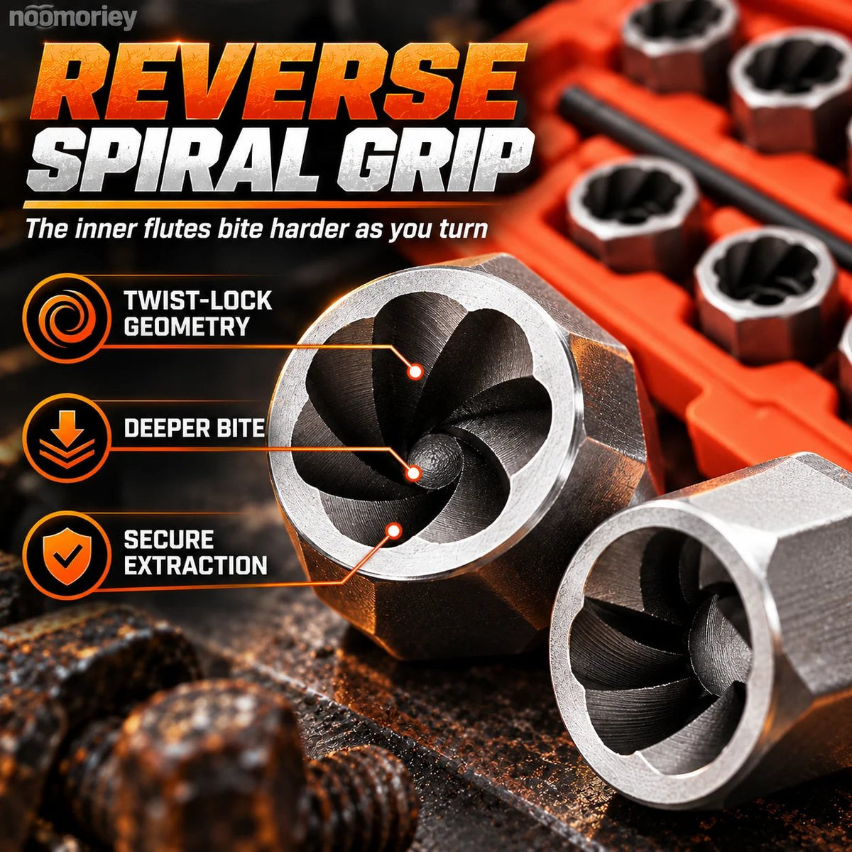 10/14-Piece Screw Extractor Set – Remove Stripped, Broken & Stuck Bolts with Ease